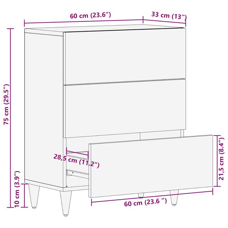 Casa si Gradina - Mobilier - Dulapuri si sifoniere - Dulapuri - Bufet castan 60 x 33,5 x 75 cm Lemn de mango solid - Infinity.ro