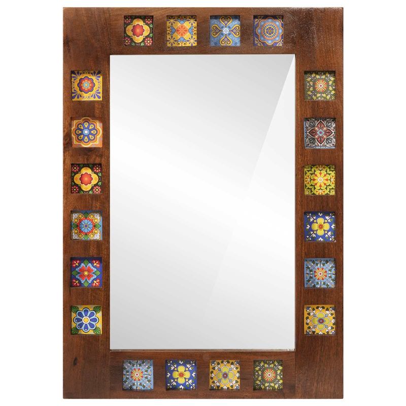Casa si Gradina - Mobilier - Mobilier baie - Oglinzi baie - Oglinda pentru baie castan 50 x 70 x 3 cm Lemn de mango solid - Infinity.ro