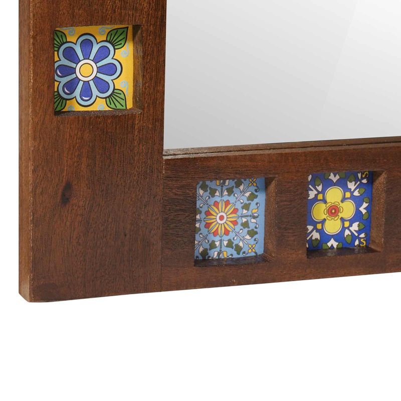 Casa si Gradina - Mobilier - Mobilier baie - Oglinzi baie - Oglinda pentru baie castan 50 x 70 x 3 cm Lemn de mango solid - Infinity.ro