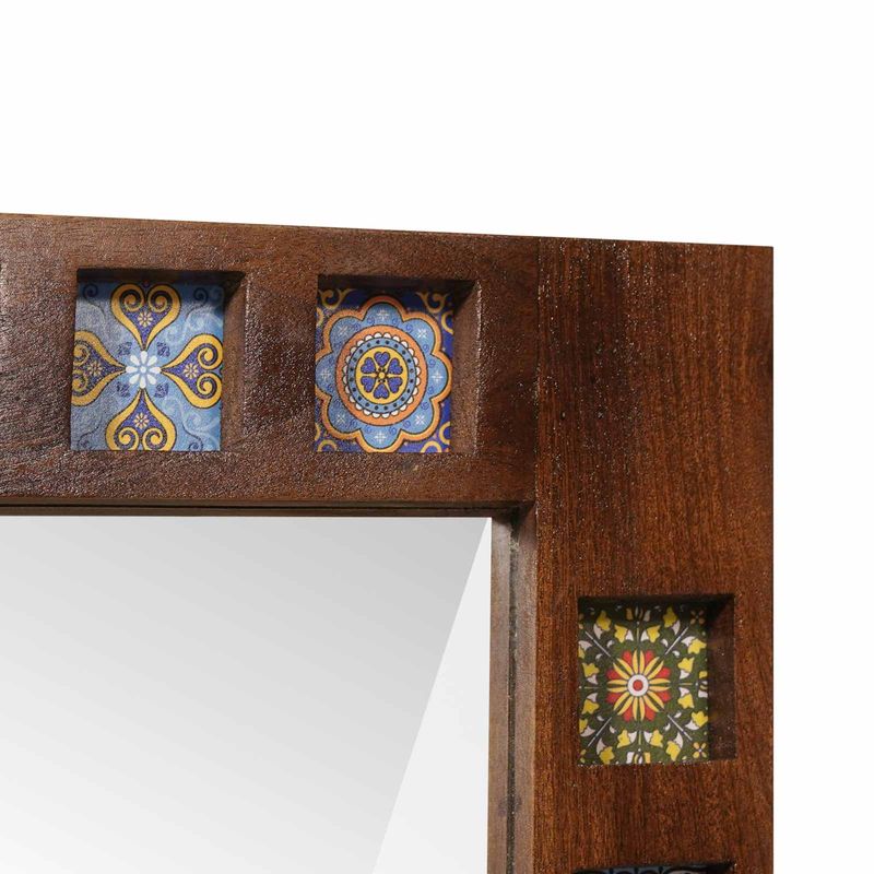 Casa si Gradina - Mobilier - Mobilier baie - Oglinzi baie - Oglinda pentru baie castan 50 x 70 x 3 cm Lemn de mango solid - Infinity.ro