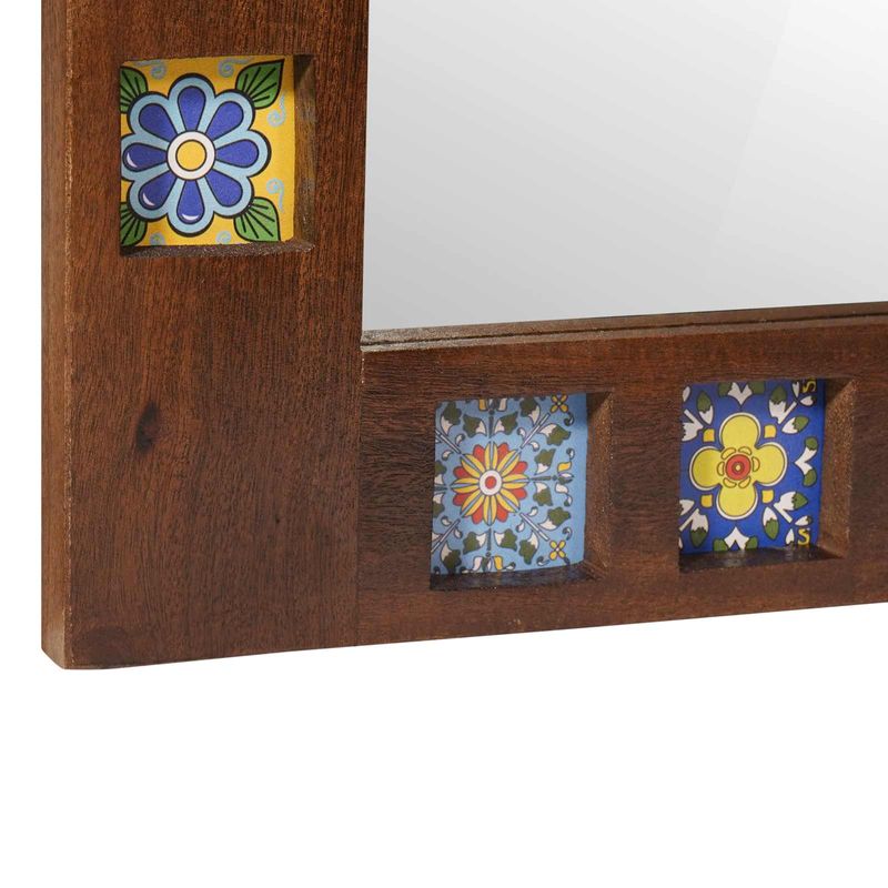Casa si Gradina - Mobilier - Mobilier baie - Oglinzi baie - Oglinda pentru baie castan 50 x 70 x 3 cm Lemn de mango solid - Infinity.ro