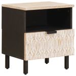 Casa si Gradina - Mobilier - Comode si corpuri - Noptiere - Dulap de noapte 2 pcs Alb 40 x 33 x 46 cm Lemn de mango solid - Infinity.ro