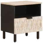 Casa si Gradina - Mobilier - Comode si corpuri - Noptiere - Dulap de noapte 2 pcs Alb 40 x 33 x 46 cm Lemn de mango solid - Infinity.ro