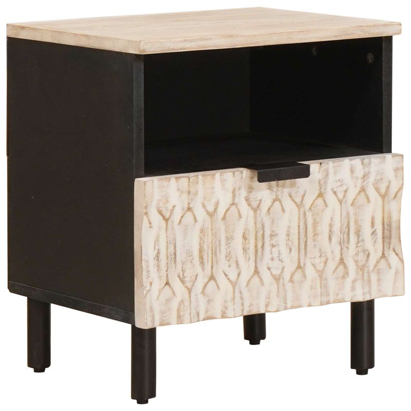 Casa si Gradina - Mobilier - Comode si corpuri - Noptiere - Dulap de noapte 2 pcs Alb 40 x 33 x 46 cm Lemn de mango solid - Infinity.ro