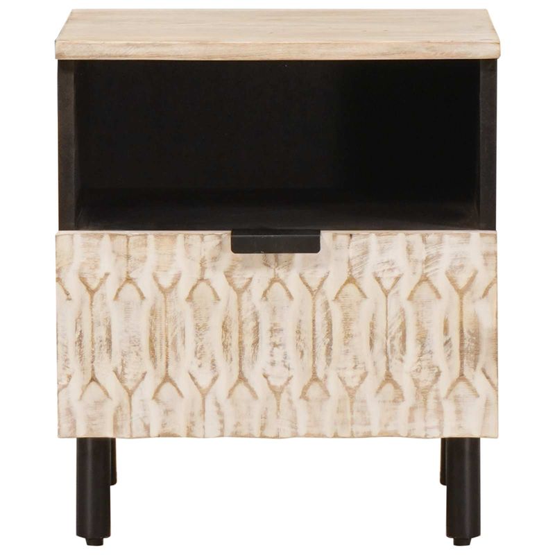 Casa si Gradina - Mobilier - Comode si corpuri - Noptiere - Dulap de noapte 2 pcs Alb 40 x 33 x 46 cm Lemn de mango solid - Infinity.ro