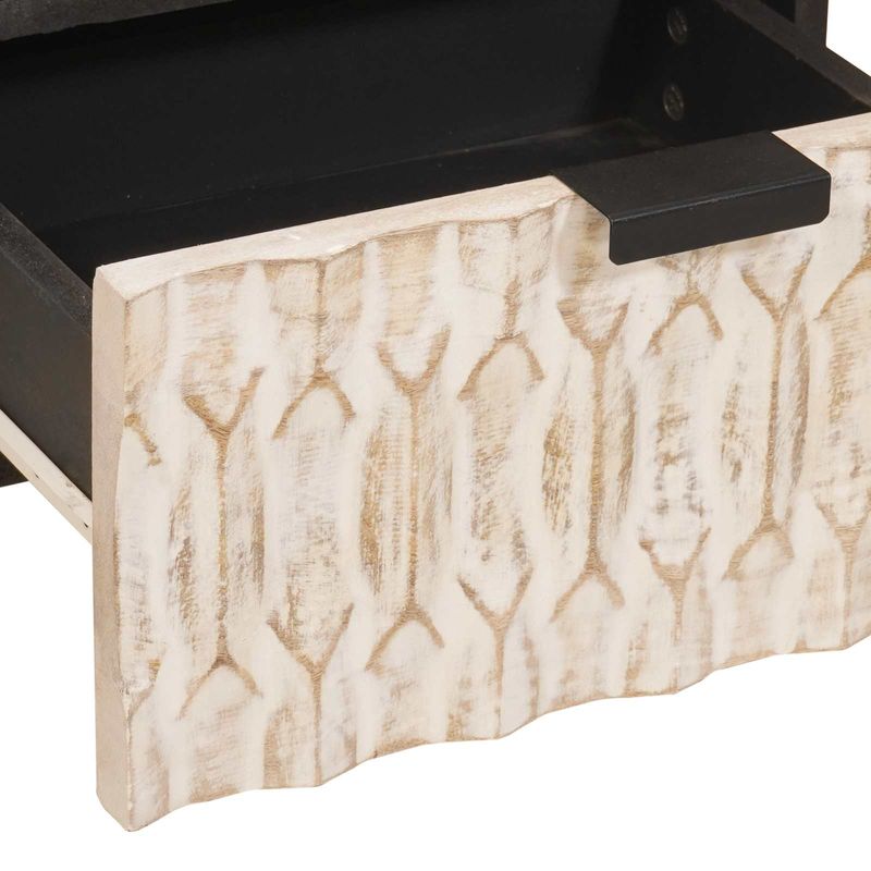 Casa si Gradina - Mobilier - Comode si corpuri - Noptiere - Dulap de noapte 2 pcs Alb 40 x 33 x 46 cm Lemn de mango solid - Infinity.ro