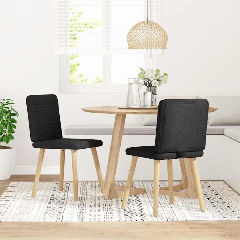 Casa si Gradina - Mobilier - Scaune si fotolii - Scaune - Scaune de bucatarie, 2 buc. negru, textil - Infinity.ro