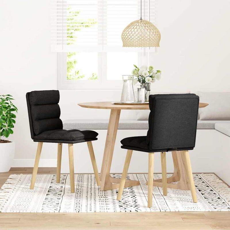 Casa si Gradina - Mobilier - Scaune si fotolii - Scaune - Scaune de bucatarie, 2 buc. negru, textil - Infinity.ro