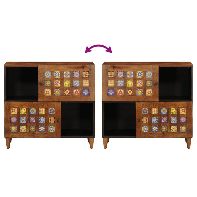 Casa si Gradina - Mobilier - Dulapuri si sifoniere - Dulapuri - Bufet cu usa castan 80 x 33,5 x 75 cm Lemn de mango solid - Infinity.ro