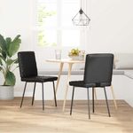 Casa si Gradina - Mobilier - Scaune si fotolii - Scaune - Scaune de bucatarie, 2 buc., negru, piele ecologica - Infinity.ro