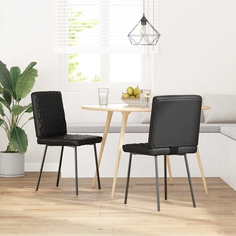 Casa si Gradina - Mobilier - Scaune si fotolii - Scaune - Scaune de bucatarie, 2 buc., negru, piele ecologica - Infinity.ro