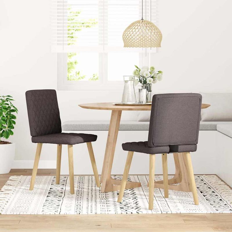 Casa si Gradina - Mobilier - Scaune si fotolii - Scaune - Scaune de masa, 2 buc., maro inchis, material textil - Infinity.ro