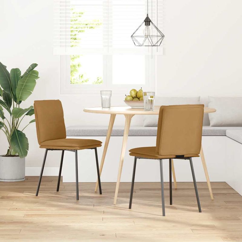 Casa si Gradina - Mobilier - Scaune si fotolii - Scaune - Scaune de bucatarie, 2 buc., maro, catifea - Infinity.ro