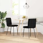 Casa si Gradina - Mobilier - Scaune si fotolii - Scaune - Scaune de bucatarie, 2 buc., negru, catifea - Infinity.ro