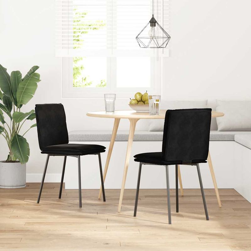 Casa si Gradina - Mobilier - Scaune si fotolii - Scaune - Scaune de bucatarie, 2 buc., negru, catifea - Infinity.ro