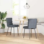 Casa si Gradina - Mobilier - Scaune si fotolii - Scaune - Scaune de bucatarie, 2 buc., gri inchis, catifea - Infinity.ro