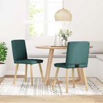 Casa si Gradina - Mobilier - Scaune si fotolii - Scaune - Scaune de bucatarie, 2 buc., verde inchis, material textil - Infinity.ro