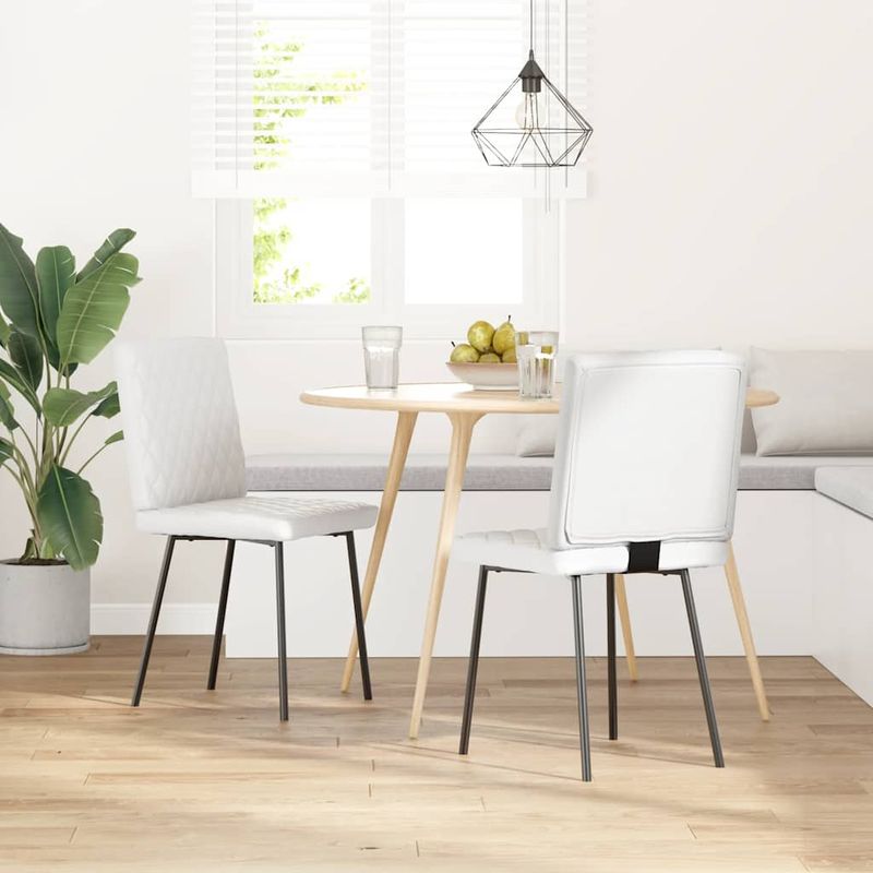 Casa si Gradina - Mobilier - Scaune si fotolii - Scaune - Scaune de bucatarie, 2 buc., alb, piele ecologica - Infinity.ro