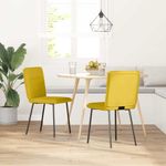 Casa si Gradina - Mobilier - Scaune si fotolii - Scaune - Scaune de bucatarie, 2 buc., galben, catifea - Infinity.ro