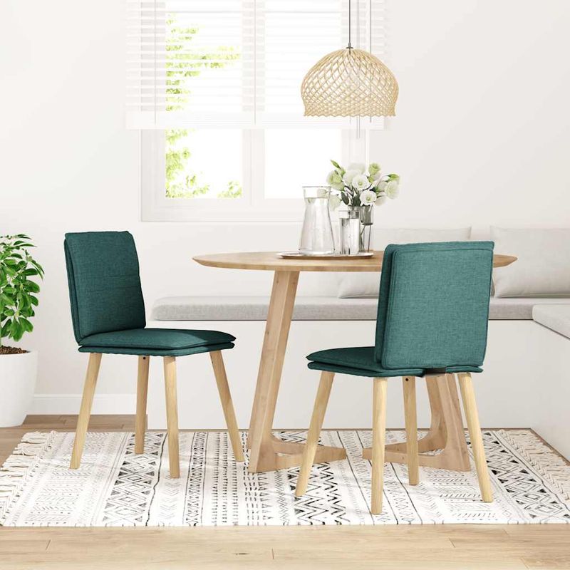 Casa si Gradina - Mobilier - Scaune si fotolii - Scaune - Scaune de bucatarie, 2 buc., verde inchis, material textil - Infinity.ro