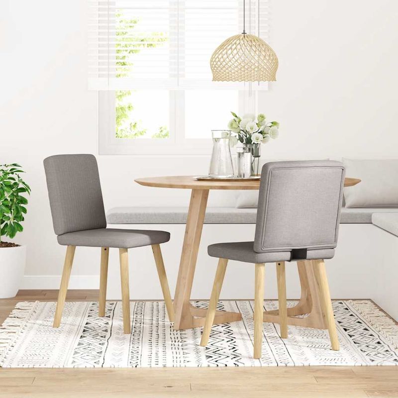 Casa si Gradina - Mobilier - Scaune si fotolii - Scaune - Scaune de bucatarie, 2 buc., gri taupe, material textil - Infinity.ro