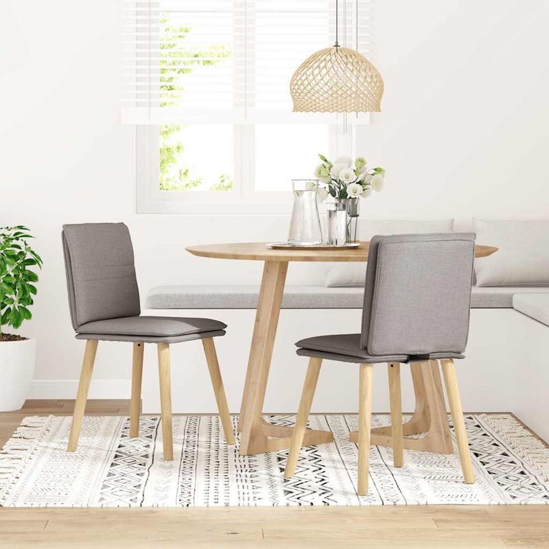 Casa si Gradina - Mobilier - Scaune si fotolii - Scaune - Scaune de bucatarie, 2 buc., gri taupe, material textil - Infinity.ro