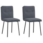 Casa si Gradina - Mobilier - Scaune si fotolii - Scaune - Scaune de bucatarie, 2 buc., gri inchis, catifea - Infinity.ro
