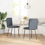 Casa si Gradina - Mobilier - Scaune si fotolii - Scaune - Scaune de bucatarie, 2 buc., gri inchis, catifea - Infinity.ro