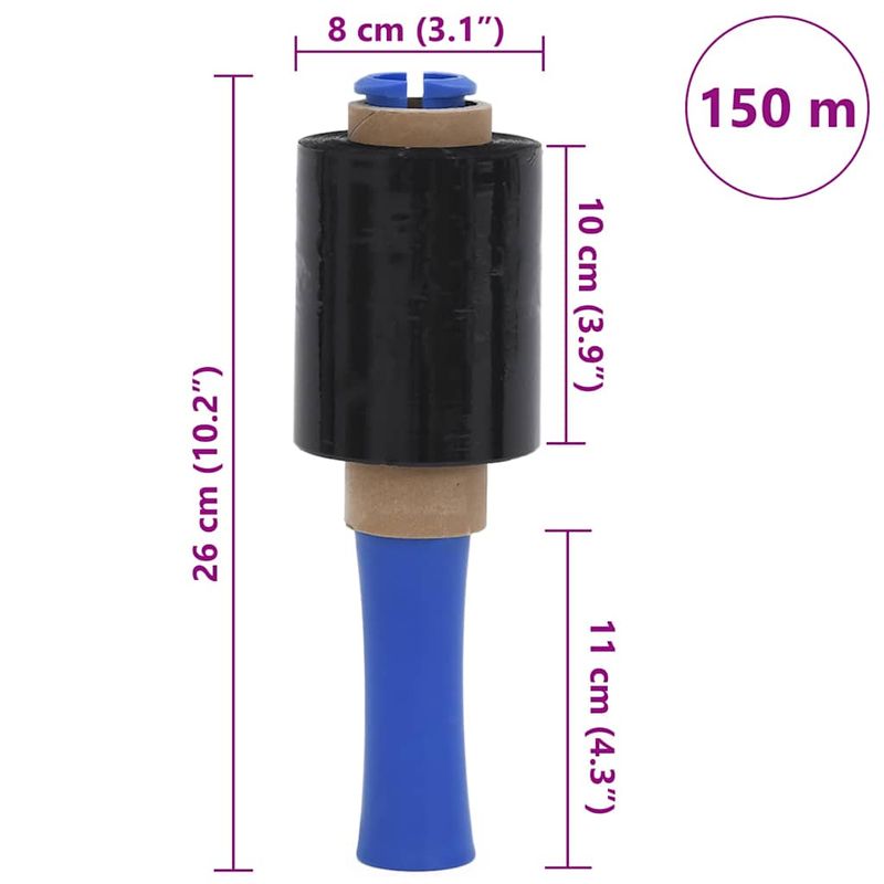Carti si Birotica - Birotica - Articole ambalare - Pelicule extensibile 50 buc Negru 23 µm 10 cm x 150 m - Infinity.ro