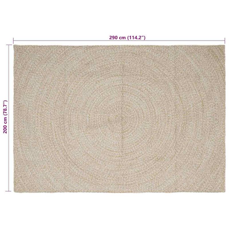 Casa si Gradina - Textile si covoare - Covoare - Covoare casa - Covor Natural si Alb 200 x 290 cm Iuta - Infinity.ro