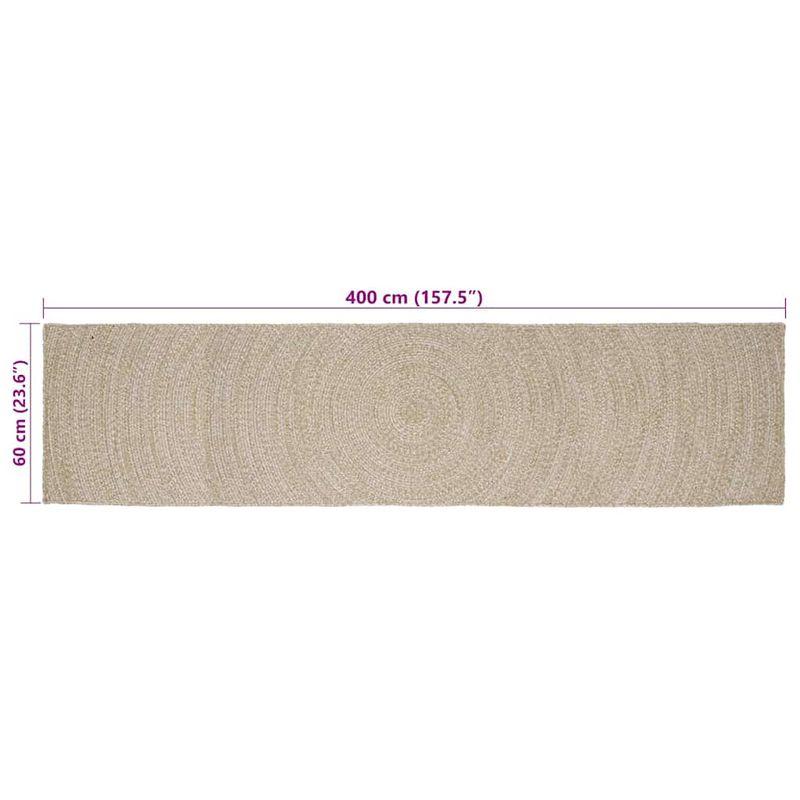 Casa si Gradina - Textile si covoare - Covoare - Covoare casa - Covor Natural si Alb 60 x 400 cm Iuta - Infinity.ro