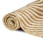Casa si Gradina - Textile si covoare - Covoare - Covoare casa - Covor Natural si Alb 240 x 240 cm Iuta - Infinity.ro