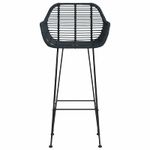 Casa si Gradina - Mobilier - Scaune si fotolii - Scaune - Scaun Bar 2 pcs Negru 55 x 52 x 92 cm Ratan si Fier - Infinity.ro