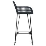 Casa si Gradina - Mobilier - Scaune si fotolii - Scaune - Scaun Bar 2 pcs Negru 55 x 52 x 92 cm Ratan si Fier - Infinity.ro