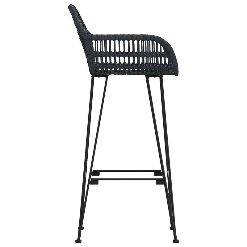 Casa si Gradina - Mobilier - Scaune si fotolii - Scaune - Scaun Bar 2 pcs Negru 55 x 52 x 92 cm Ratan si Fier - Infinity.ro