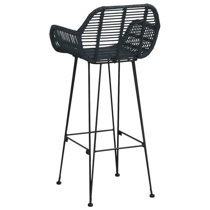 Casa si Gradina - Mobilier - Scaune si fotolii - Scaune - Scaun Bar 2 pcs Negru 55 x 52 x 92 cm Ratan si Fier - Infinity.ro