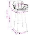 Casa si Gradina - Mobilier - Scaune si fotolii - Scaune - Scaun Bar 2 pcs Negru 55 x 52 x 92 cm Ratan si Fier - Infinity.ro