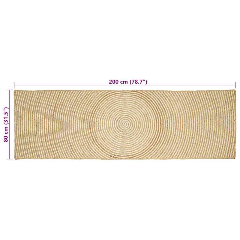 Casa si Gradina - Textile si covoare - Covoare - Covoare casa - Covor Natural si Alb 80 x 200 cm Iuta - Infinity.ro