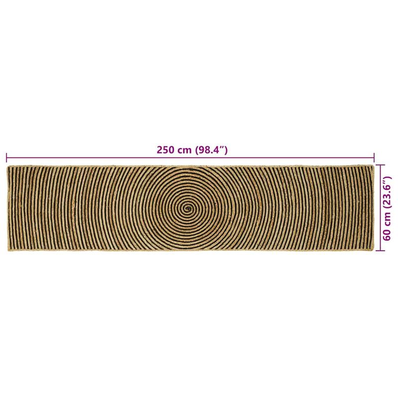 Casa si Gradina - Textile si covoare - Covoare - Covoare casa - Covor Natural si Negru 60 x 250 cm Iuta - Infinity.ro