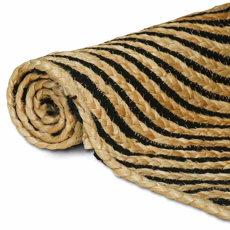 Casa si Gradina - Textile si covoare - Covoare - Covoare casa - Covor Natural si Negru 100 x 200 cm Iuta - Infinity.ro