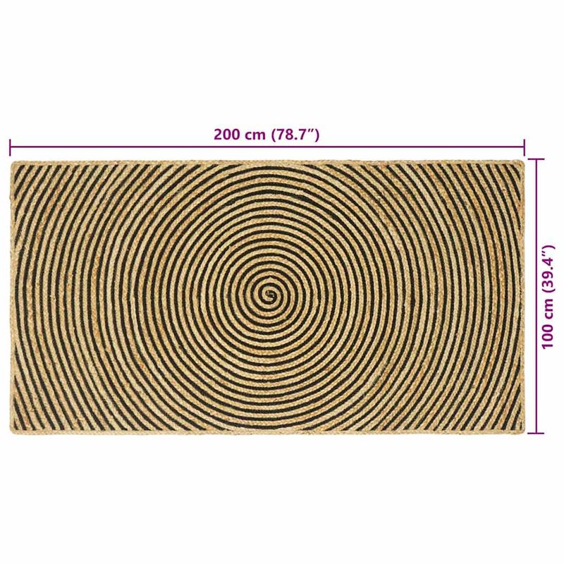 Casa si Gradina - Textile si covoare - Covoare - Covoare casa - Covor Natural si Negru 100 x 200 cm Iuta - Infinity.ro