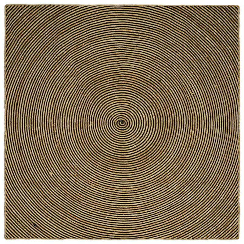 Casa si Gradina - Textile si covoare - Covoare - Covoare casa - Covor Natural si Negru 200 x 200 cm Iuta - Infinity.ro
