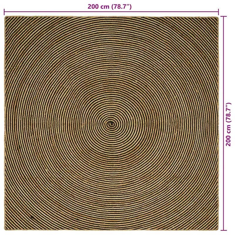 Casa si Gradina - Textile si covoare - Covoare - Covoare casa - Covor Natural si Negru 200 x 200 cm Iuta - Infinity.ro