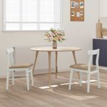 Casa si Gradina - Mobilier - Scaune si fotolii - Scaune - Scaun de sufragerie 2 pcs Alb si maro Lemn Solid de Cauciuc - Infinity.ro