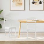 Casa si Gradina - Mobilier - Scaune si fotolii - Scaune - Scaun de sufragerie 2 pcs Alb Lemn Solid de Cauciuc - Infinity.ro