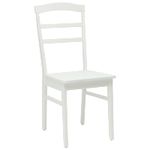 Casa si Gradina - Mobilier - Scaune si fotolii - Scaune - Scaun de sufragerie 2 pcs Alb Lemn Solid de Cauciuc - Infinity.ro