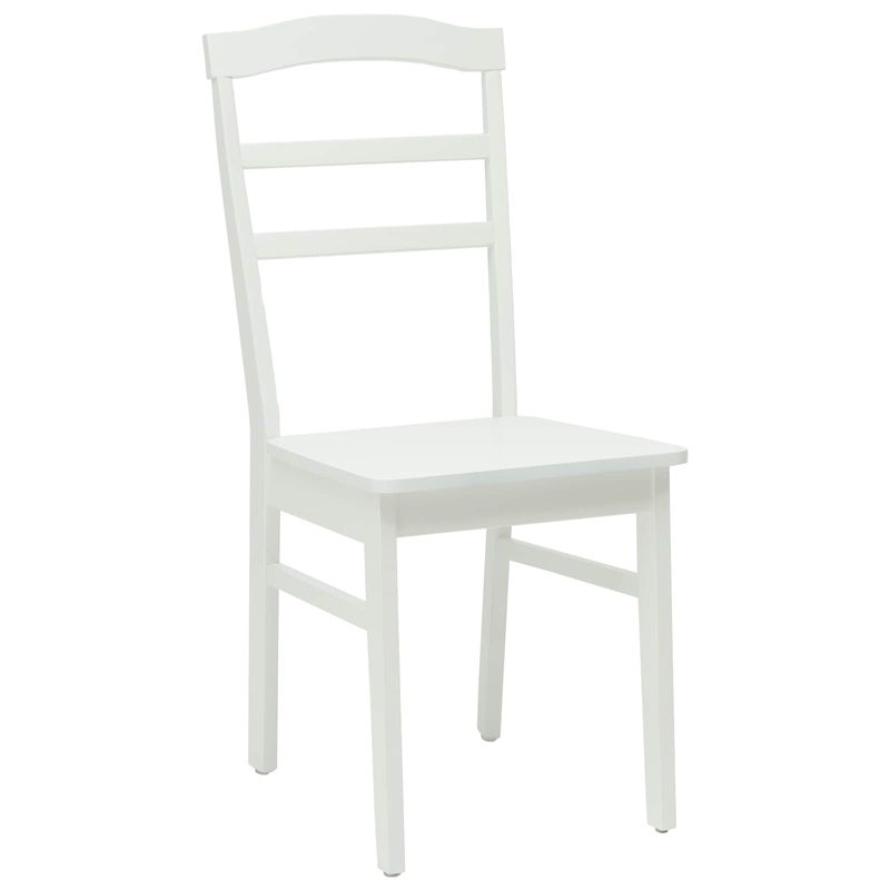 Casa si Gradina - Mobilier - Scaune si fotolii - Scaune - Scaun de sufragerie 2 pcs Alb Lemn Solid de Cauciuc - Infinity.ro