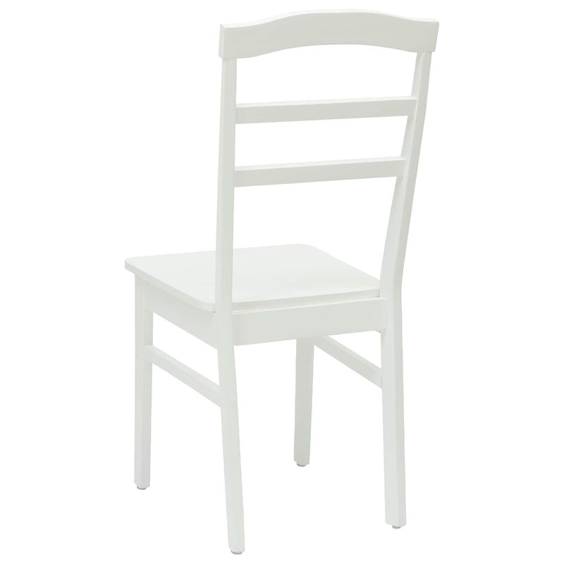 Casa si Gradina - Mobilier - Scaune si fotolii - Scaune - Scaun de sufragerie 2 pcs Alb Lemn Solid de Cauciuc - Infinity.ro