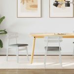 Casa si Gradina - Mobilier - Scaune si fotolii - Scaune - Scaun de sufragerie 2 pcs Alb si gri Lemn Solid de Cauciuc - Infinity.ro