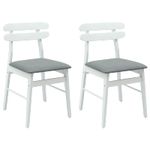 Casa si Gradina - Mobilier - Scaune si fotolii - Scaune - Scaun de sufragerie 2 pcs Alb si gri Lemn Solid de Cauciuc - Infinity.ro